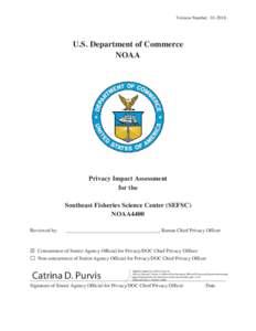Version Number: U.S. Department of Commerce NOAA  Privacy Impact Assessment