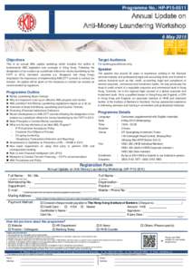 Programme No.: HP-P15Annual Update on Anti-Money Laundering Workshop 6 May 2015 HKIB