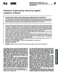 British Journal of Cancer[removed], 1263 – 1268 & 2010 Cancer Research UK All rights reserved 0007 – [removed]www.bjcancer.com  Mechanism of genotoxicity induced by targeted