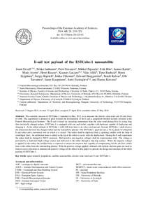 Proceedings of the Estonian Academy of Sciences, 2014, 63, 2S, 210–221 doi: [removed]proc.2014.2S.02 Available online at www.eap.ee/proceedings  E-sail test payload of the ESTCube-1 nanosatellite