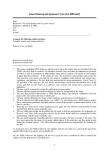 Strain Ordering and Agreement Form (For NIES staff)