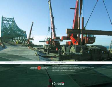 Jacques Cartier Bridge deck replacement project[removed]ANNUAL REPOR T THE THE THE