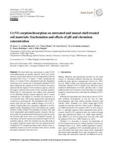 Solid Earth, 6, 373–382, 2015 www.solid-earth.netdoi:se © Author(sCC Attribution 3.0 License.  Cr(VI) sorption/desorption on untreated and mussel-shell-treated