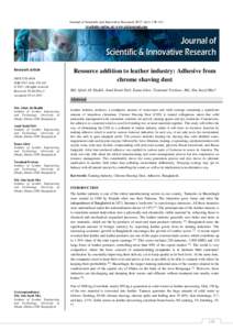 Journal of Scientific and Innovative Research 2017; 6(4): Available online at: www.jsirjournal.com Research Article ISSNJSIR 2017; 6(4): 