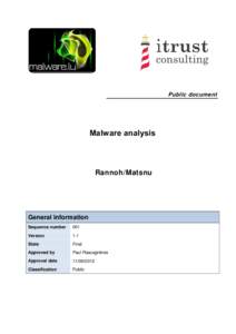 Public document  Malware analysis Rannoh/Matsnu