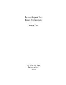 Proceedings of the Linux Symposium Volume One