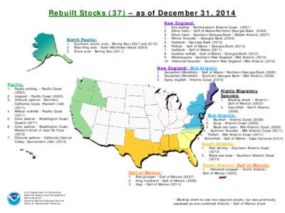 Rebuilt Stocks (37) – as of December 31, 2014 New England: North Pacific: 1. 2.