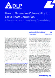 DLP  DEVELOPMENTAL LEADERSHIP PROGRAM DEVELOP How to Determine Vulnerability to