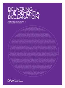 Delivering the Dementia Declaration Dementia action alliance annual report