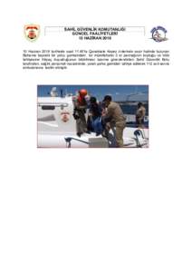 SAHİL GÜVENLİK KOMUTANLIĞI GÜNCEL FAALİYETLERİ 13 HAZİRANHaziran 2016 tarihinde saat 11.40’ta Çanakkale Kepez önlerinde seyir halinde bulunan Bahama bayraklı bir yolcu gemisindeki bir mürettebatın