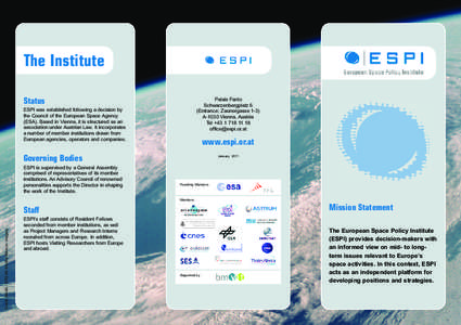 European Space Agency / Science and technology in Europe / Space policy / Think tank / International Space Station / Spaceflight / Electronic speckle pattern interferometry / Interferometry