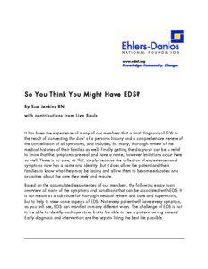    So You Think You Might Have EDS?