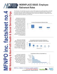 MFNPO inc. factsheet no.4  MB Voluntary & Non-Profit Health & Social Services Orgs. WORKPLACE ISSUE: Employee Retirement Rates