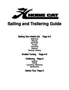 Sailing and Trailering Guide Sailing Your Hobie Cat Page 2-4  Balancing