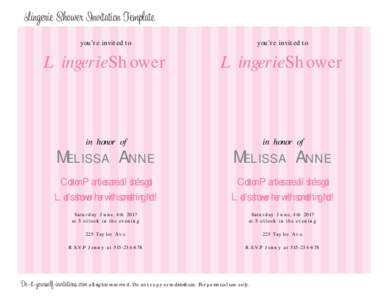 Lingerie Shower Invitation Template you’re invited to you’re invited to  Lingerie Shower