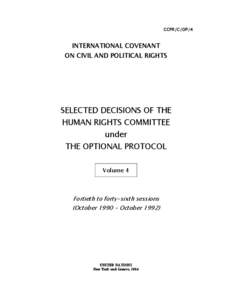 CCPR/C/OP/4  INTERNATIONAL COVENANT ON CIVIL AND POLITICAL RIGHTS