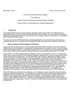 December 6, 2010  NPDES Permit No.OHG870001 Ohio Environmental Protection Agency Fact Sheet For