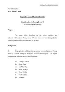 LC Paper No. CB[removed])  For information on 19 January[removed]Legislative Council Panel on Security