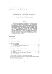 Electron. J. Diff. Eqns., Monograph 02, 2000 http://ejde.math.swt.edu or http://ejde.math.unt.edu ftp ejde.math.swt.edu or ejde.math.unt.edu (login: ftp) Linearization via the Lie Derivative ∗ Carmen Chicone & Richard 