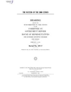 THE SUCCESS OF THE 2000 CENSUS  HEARING BEFORE THE  SUBCOMMITTEE ON THE CENSUS