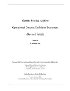 Gemini Science Archive  1a Operational Concept Definition Document (Revised Initial)