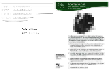 Champ Series Specifications Brush/Pad Sound Level  Champ Series