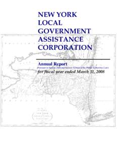 NEW YORK LOCAL GOVERNMENT ASSISTANCE CORPORATION Annual Report