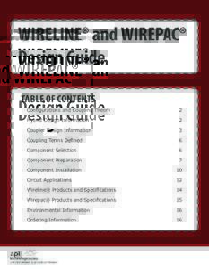 WIRELINE® and WIREPAC® Design Guide TABLE OF CONTENTS Configurations and Coupling Theory  2