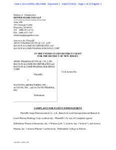 Case 1:15-cvJBS-KMW Document 1 FiledPage 1 of 15 PageID: 1  Melissa A. Chuderewicz PEPPER HAMILTON LLP (A Pennsylvania Limited Liability Partnership)