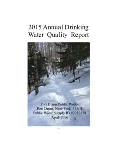 2015 Annual Drinking Water Quality Report Fort Drum Public Works Fort Drum, New YorkFort
