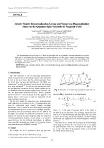 Progress in NUCLEAR SCIENCE and TECHNOLOGY, Vol. 2, ppARTICLE Density Matrix Renormalization Group and Numerical Diagonalization Study on the Quantum Spin Nanotube in Magnetic Field