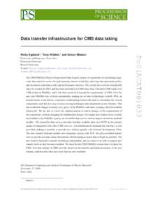 Data transfer infrastructure for CMS data taking  a University of Minnesota, Twin Cities University