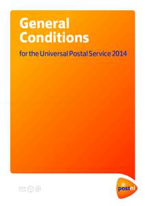 General Conditions for the Universal Postal Service 2014  Contents