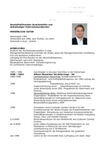 Dr. Peter Winkler 8045 Graz Schöckelstrasse 11 Dr. Peter Winkle  Geschäftsführender Gesellschafter und