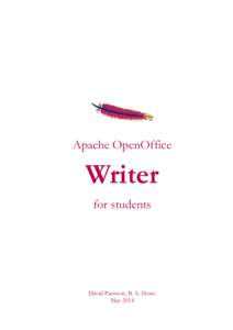 Apache OpenOffice  Writer for students  David Paenson, B. A. Hons.