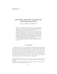 Modern Signal Processing MSRI Publications Volume 46, 2003 Fast X-Ray and Beamlet Transforms for Three-Dimensional Data