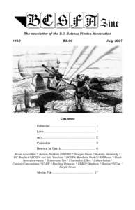 The newsletter of the B.C. Science Fiction Association #410 $3.00  July 2007