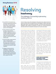 Doing BusinessResolving Insolvency  The challenges of successfully implementing