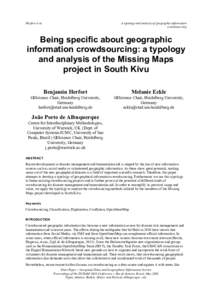 Herfort et al.  A typology and analysis of geographic information crowdsourcing  Being specific about geographic
