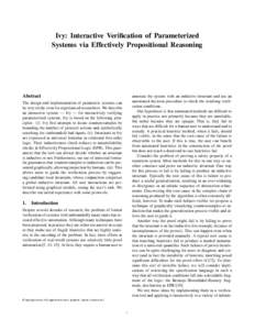 Ivy: Interactive Verification of Parameterized Systems via Effectively Propositional Reasoning Abstract  annotate the system with an inductive invariant and use an