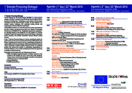1st Danube Financing Dialogue  Agenda | 1st day | 22nd March 2012 Agenda | 2nd day | 23rd March 2012