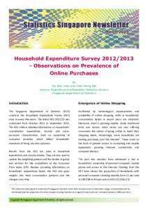 Household Expenditure SurveyObservations on Prevalence of Online Purchases By Teo Wan Choo and Chan Herng Wei Income, Expenditure and Population Statistics Division