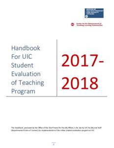 Handbook For UIC Student Evaluation of Teaching Program