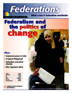 Vol. 5 No. A-1 / AutumnSpecial Edition  Federalism and the politics of  change