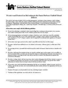 !  ! Practice and Protocol on Recruiting in the Santa Barbara Unified School District