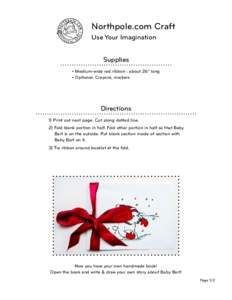Northpole.com Craft Use Your Imagination Supplies • Medium-wide red ribbon : about 26