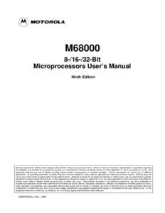 µ MOTOROLA M68000Bit Microprocessors User’s Manual Ninth Edition