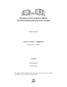 FIRST SECTION  CASE OF NAJAFLI v. AZERBAIJAN (Application noJUDGMENT
