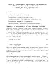 Numerical linear algebra / Inverse problem / Singular value decomposition / Gravity of Earth / Logarithm / Standard deviation
