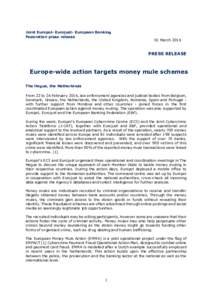 Joint Europol- Eurojust- European Banking Federation press release 01 MarchPRESS RELEASE